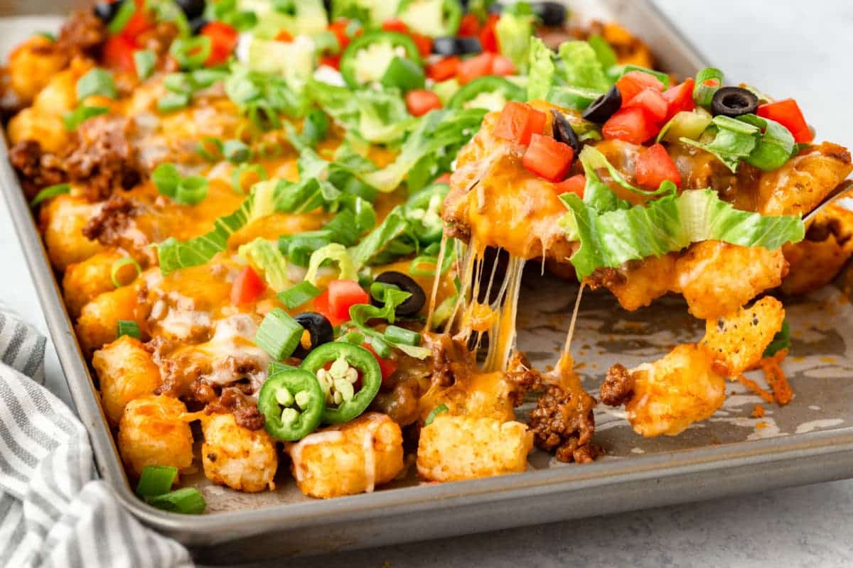 A dish of Ground Beef Totchos.