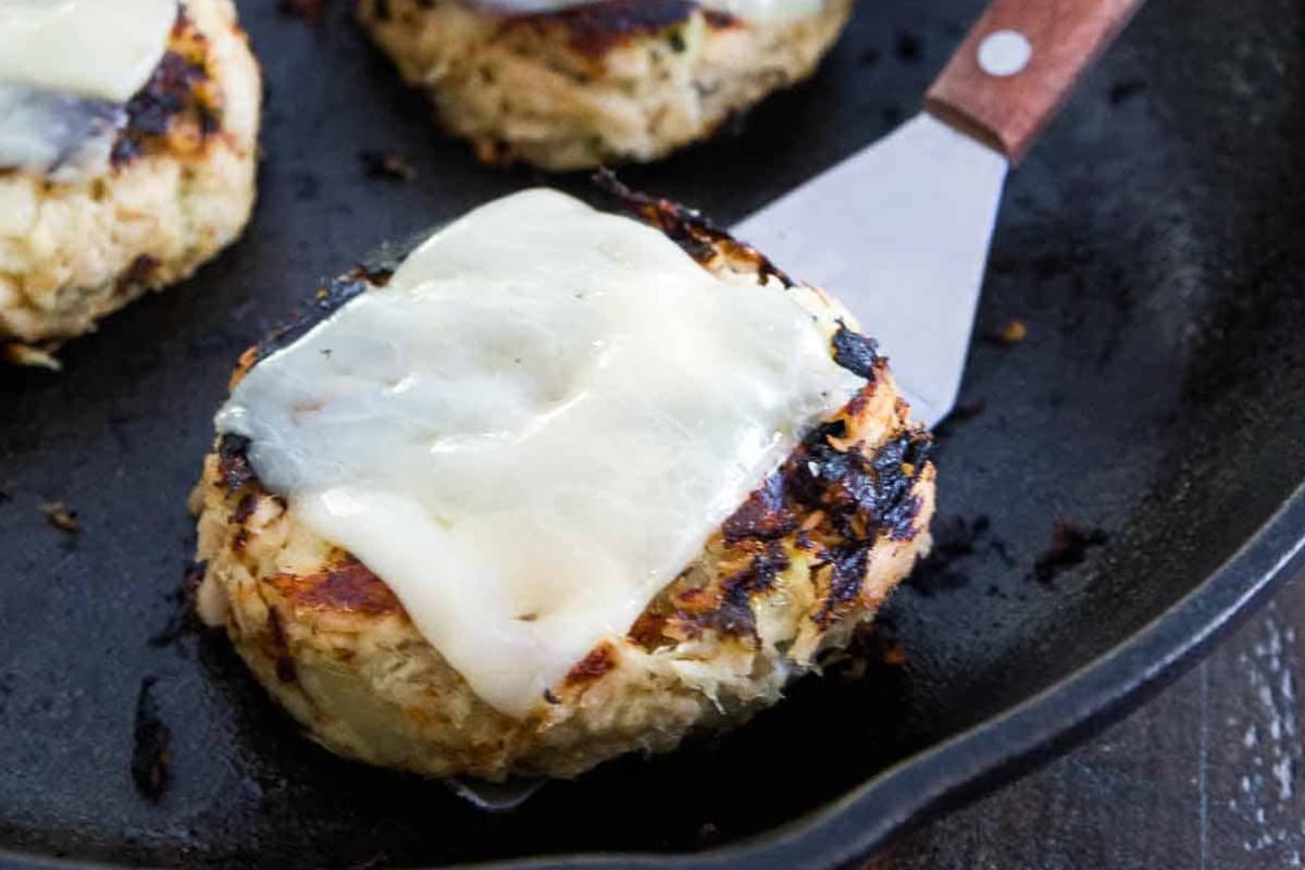 A dish of Apple Cheddar Tuna Patties.
