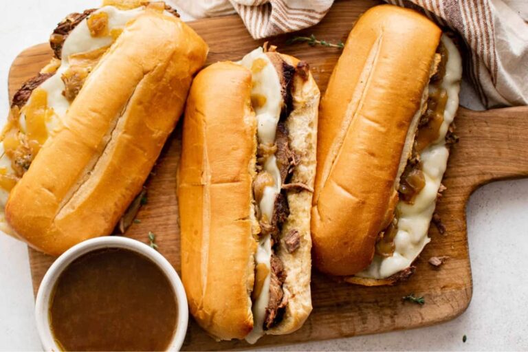 A plate of French Dip Sandwich.