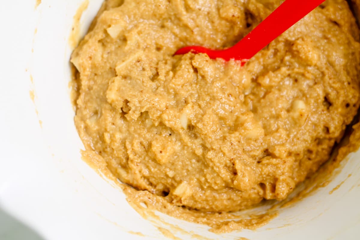 Batter in a mixing bowl.