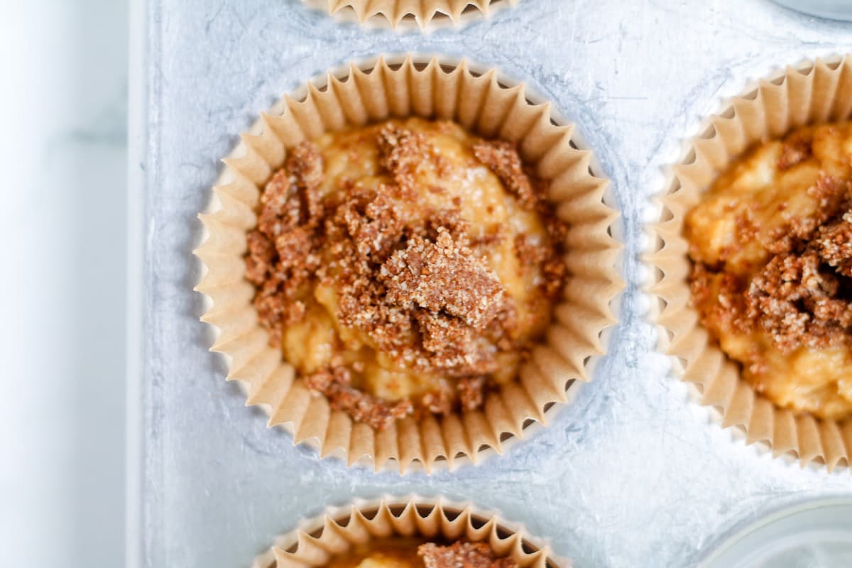 Batter in a muffin tin.