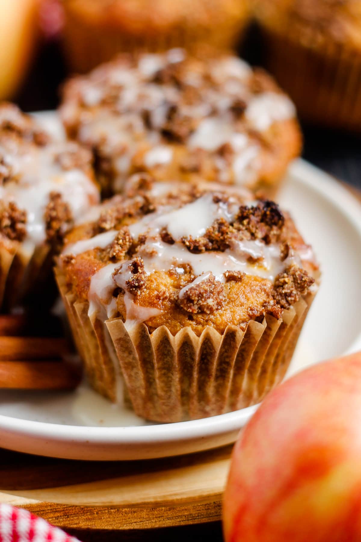 A plate of gluten free apple muffins.
