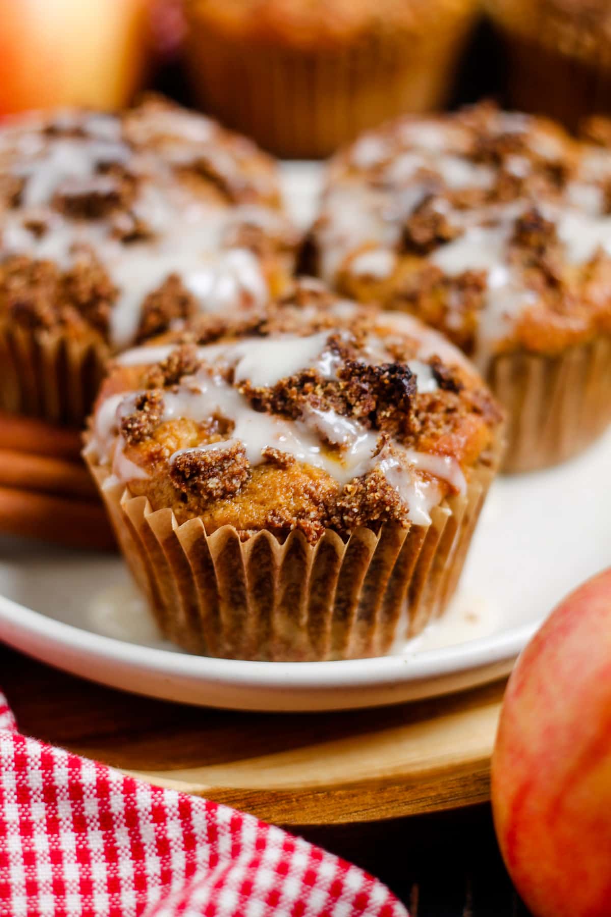 A plate of gluten free apple muffins.