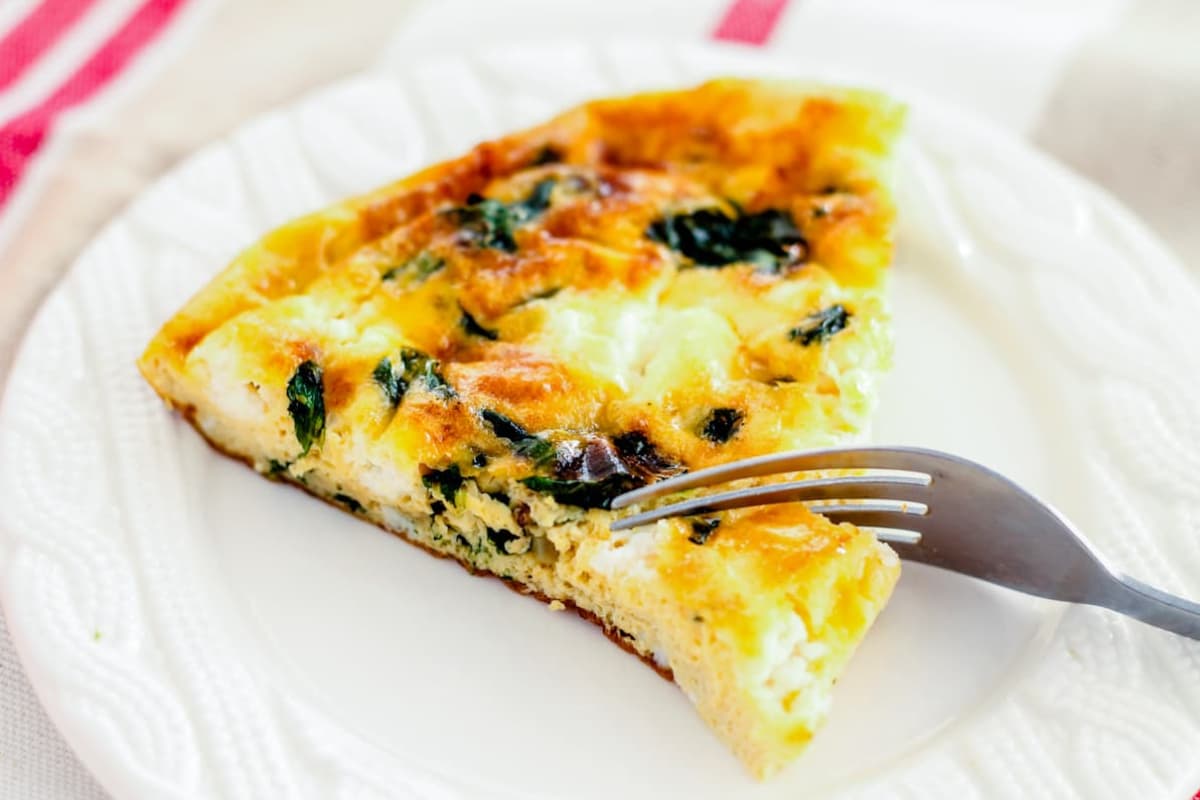 A plate of Goat Cheese Frittata.