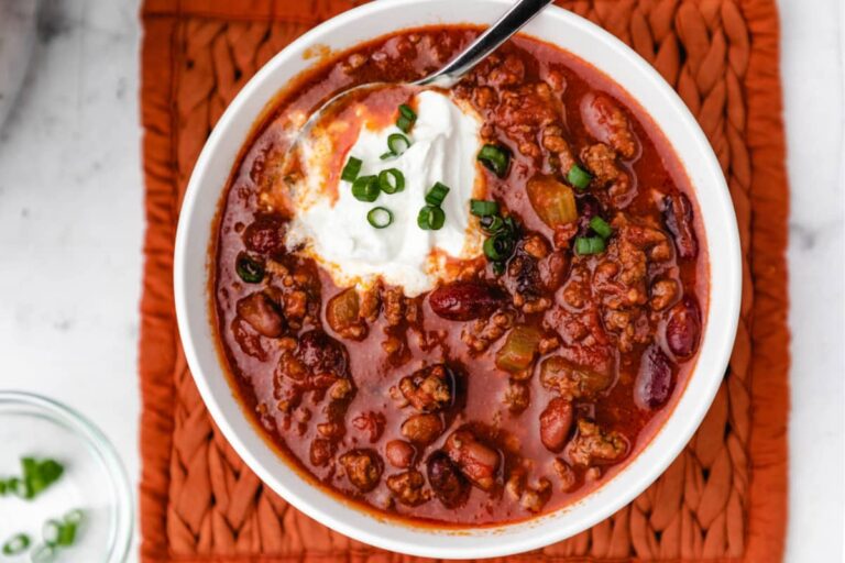 A bowl of Instant Pot Wendy’s Chili Copycat.