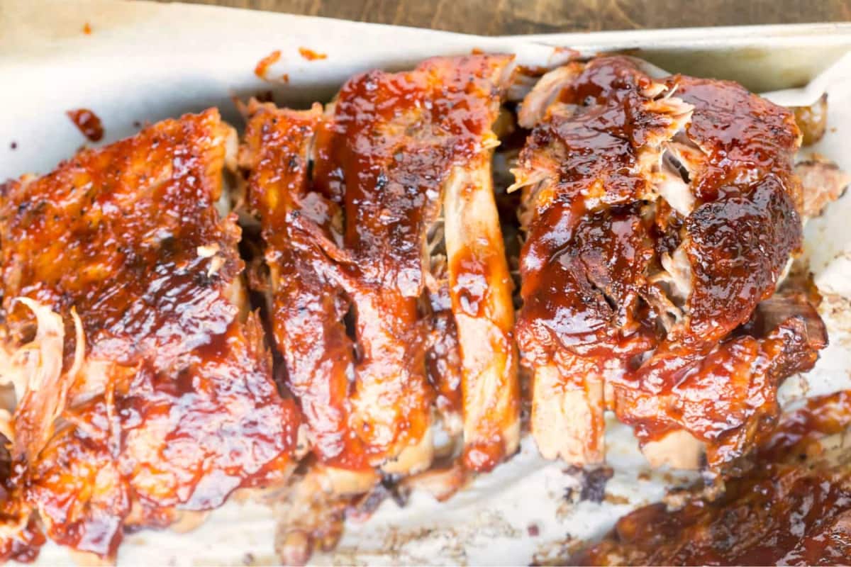 A plate of Slow Cooker Rib Recipe.