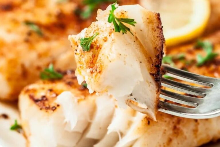 A plate of Easy Lemon Butter Fish in 20 Minutes.