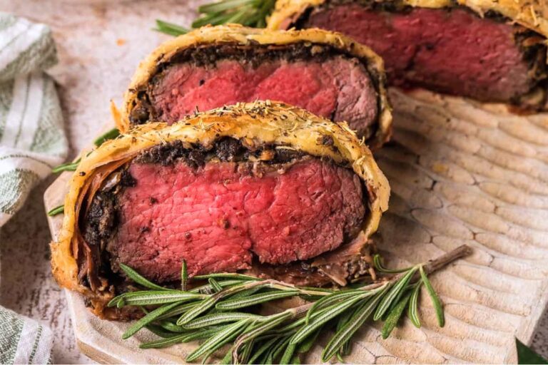 A plate of Holiday Beef Wellington.