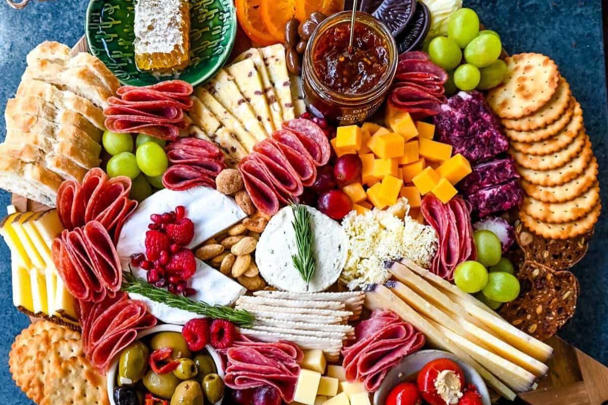 A plate of How to make the Best Charcuterie Board.