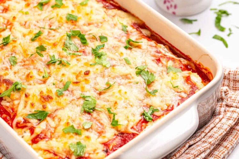 A dish of Spaghetti Squash Lasagna.