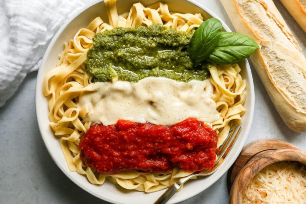 A bowl of Christmas Pasta.