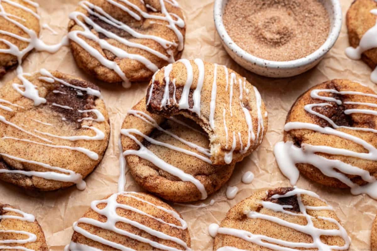 A plate of Cinnamon Roll Cookies