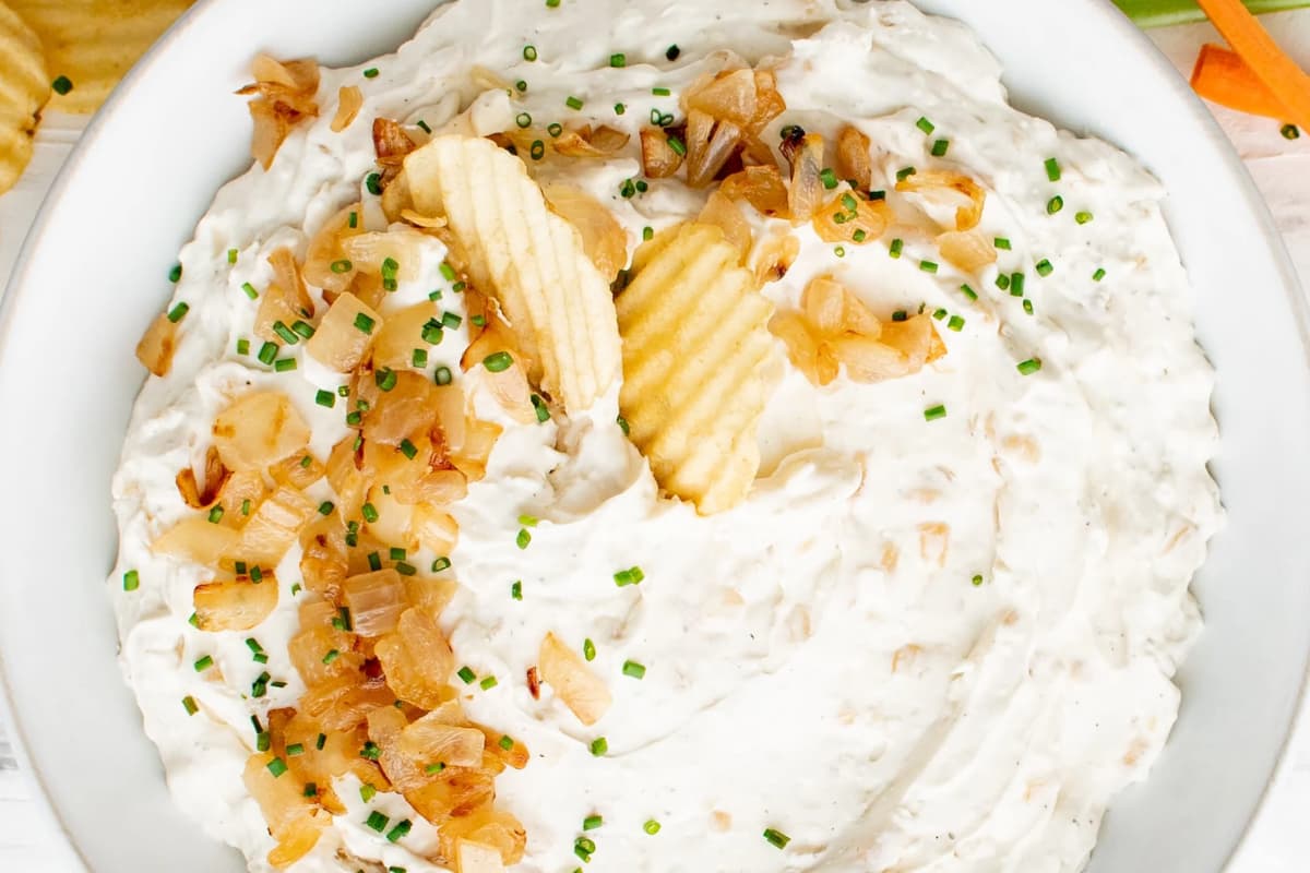 A bowl of French Onion Dip.