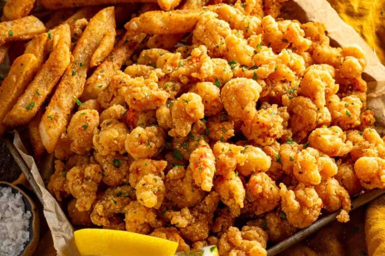 A plate of Crispy Fried Crawfish Tails.