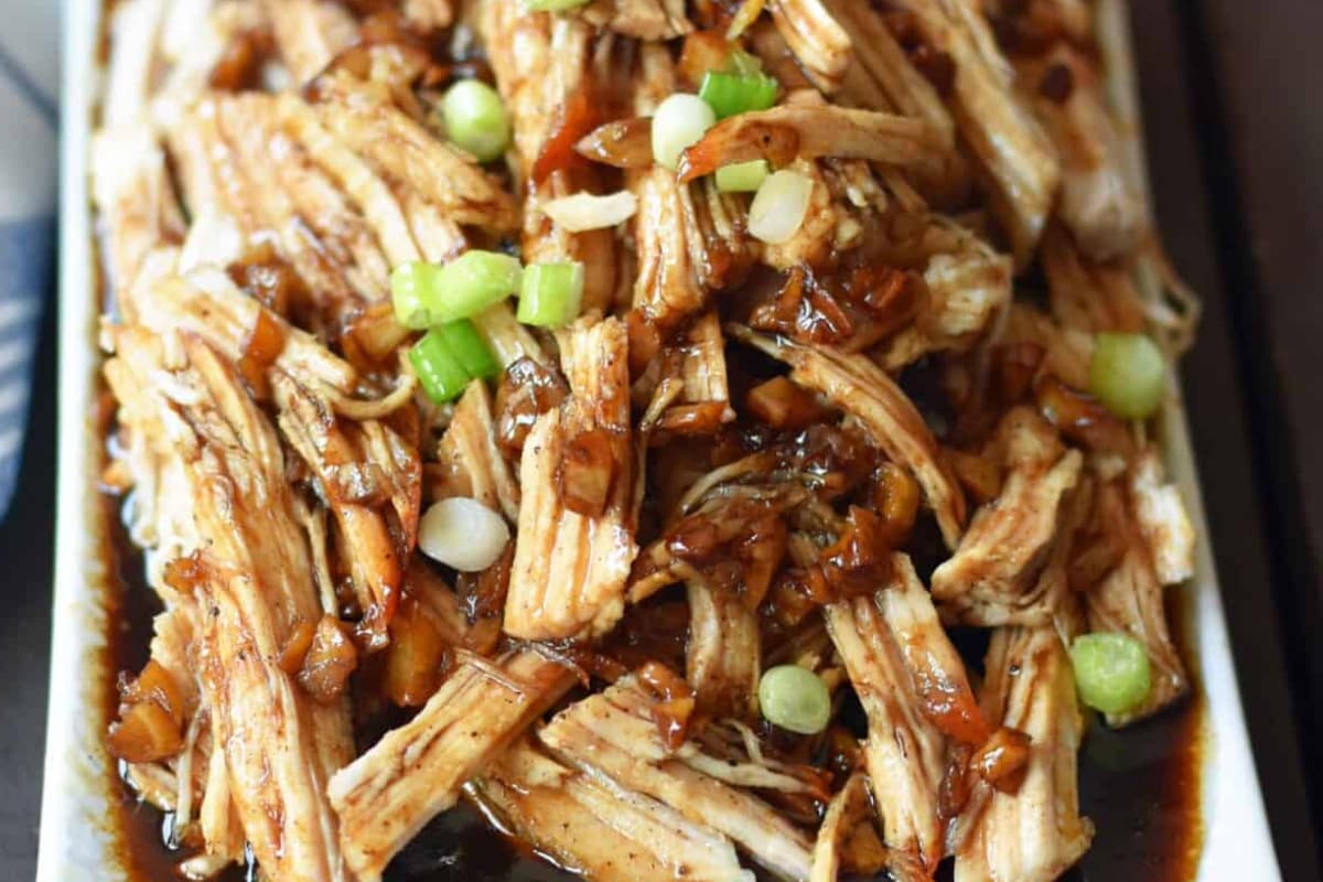A plate of Brown Sugar Balsamic Pork.