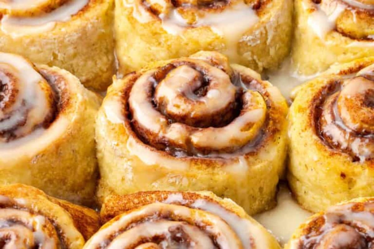 A dish of Orange Cinnamon Rolls.
