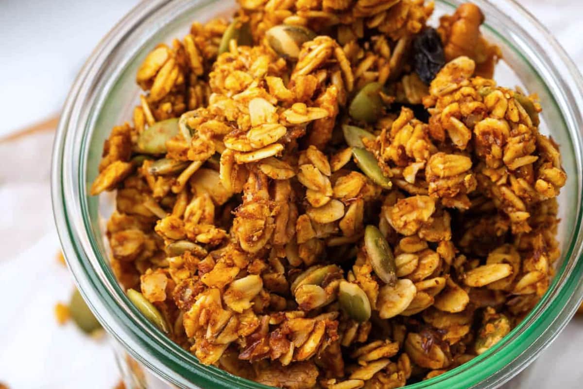 A jar of Pumpkin Seed Granola.