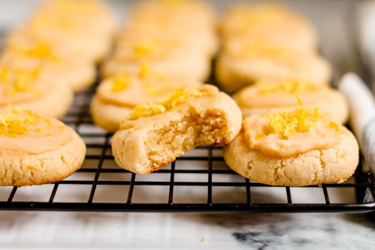A tray of Soft Lemon Cookies.
