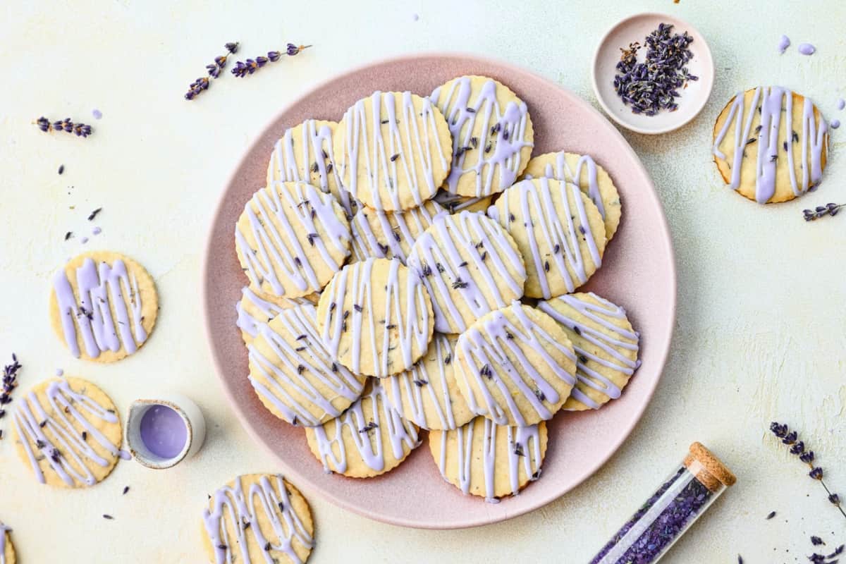 A plate of Lavender Lemon Cookies.