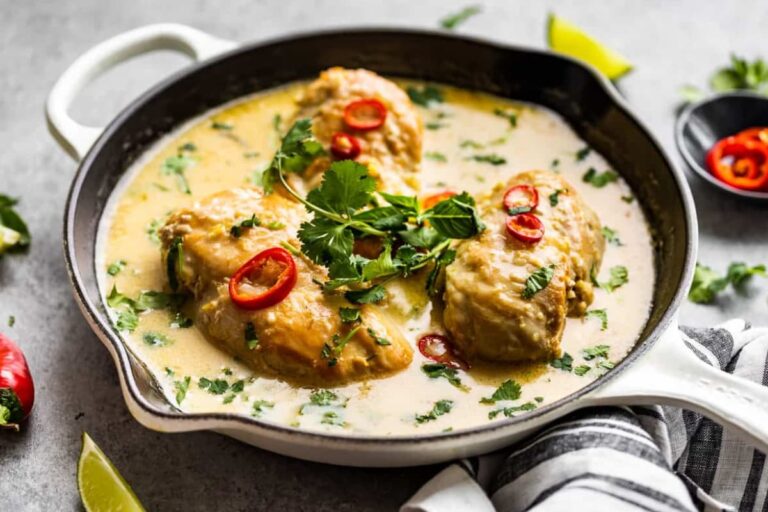 A dish of Coconut Lime Chicken.