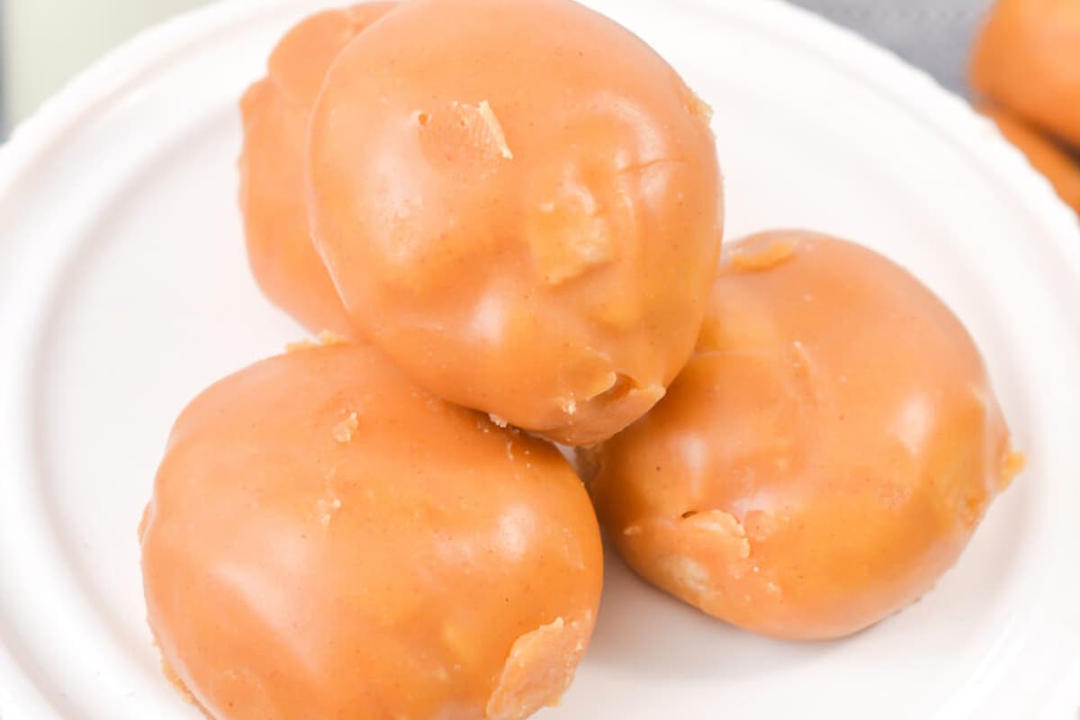 A plate of Keto Peanut Butter Donut Holes.