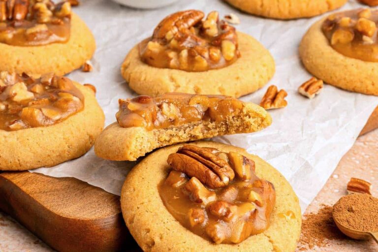 A tray of pecan pie cookies.