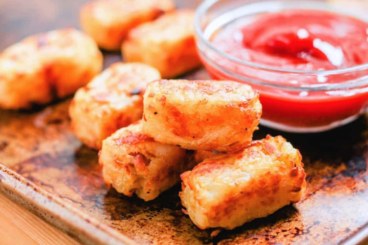 A plate of Homemade Tater Tots.