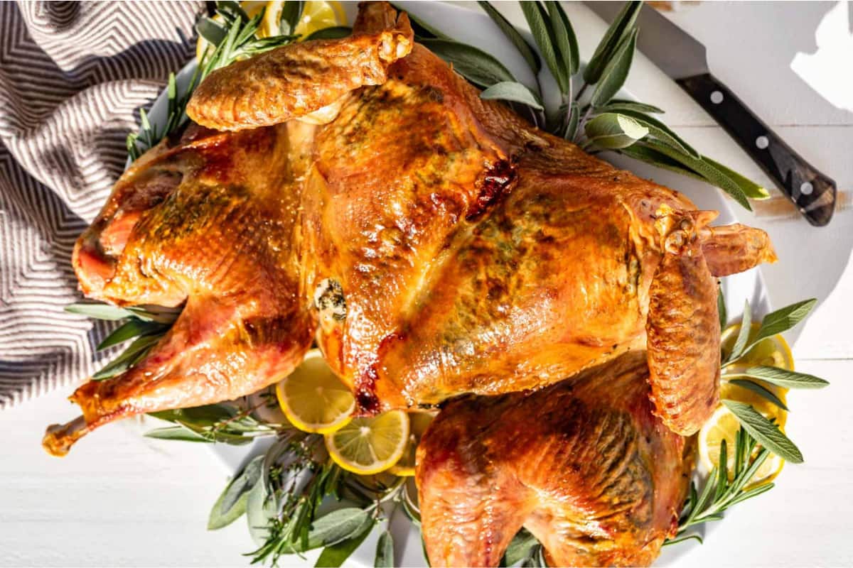 A plate of Spatchcock Turkey.