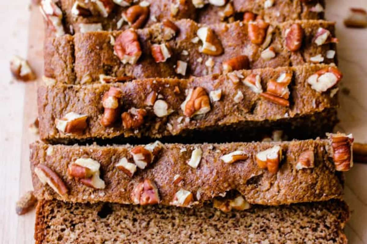 A plate of Sugar-Free Banana Bread.