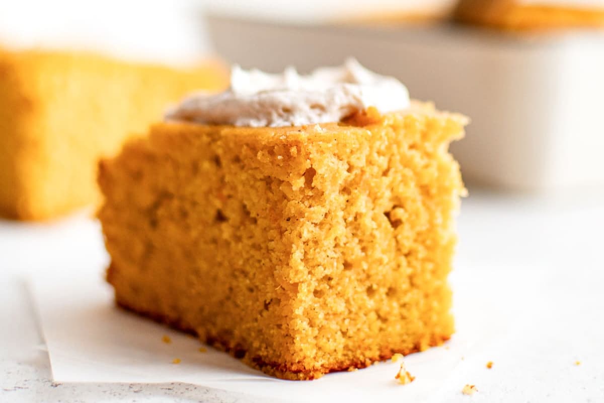 A plate of Sweet Potato Cornbread.