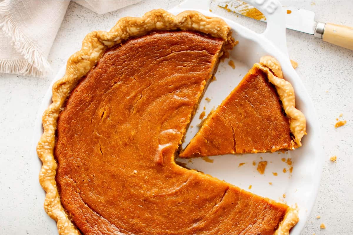 A plate of Sweet Potato Pie.