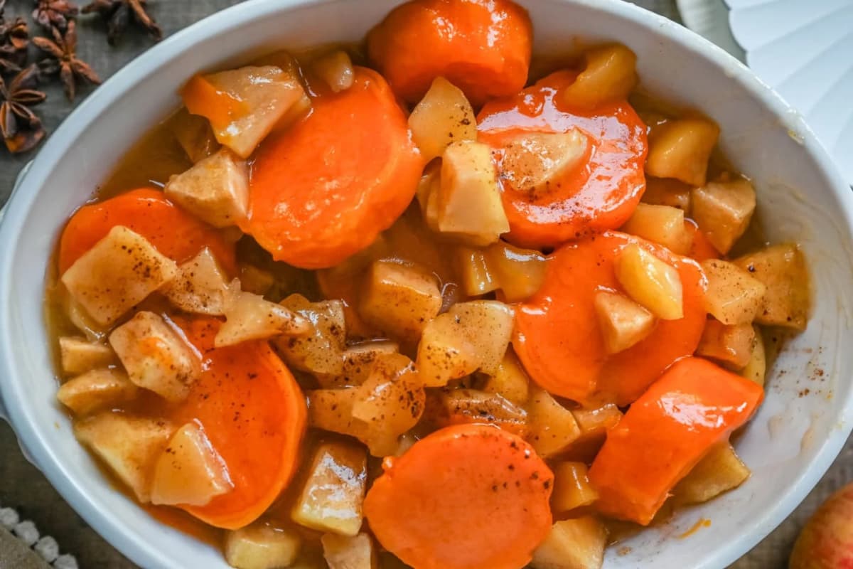 A dish of Sweet Potatoes and Apples.
