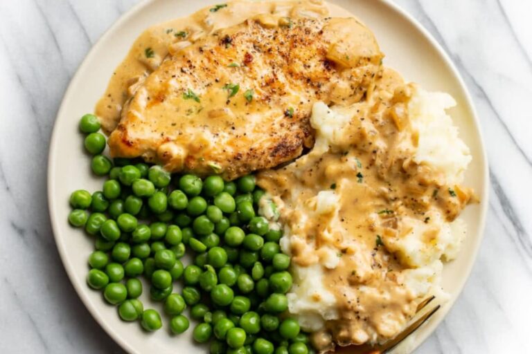 A plate of Boursin Chicken.