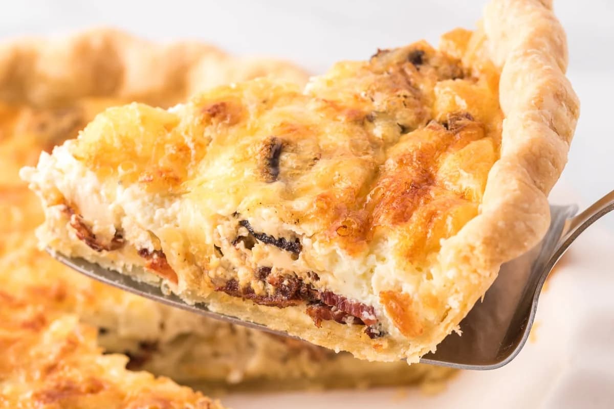 A plate of Quiche Lorraine.