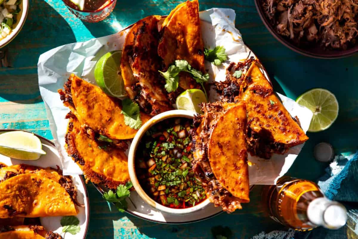 A plates of The BEST Birria Tacos.