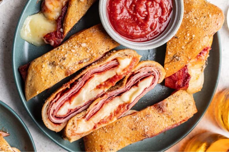 A plate of Easy Stromboli Recipe.