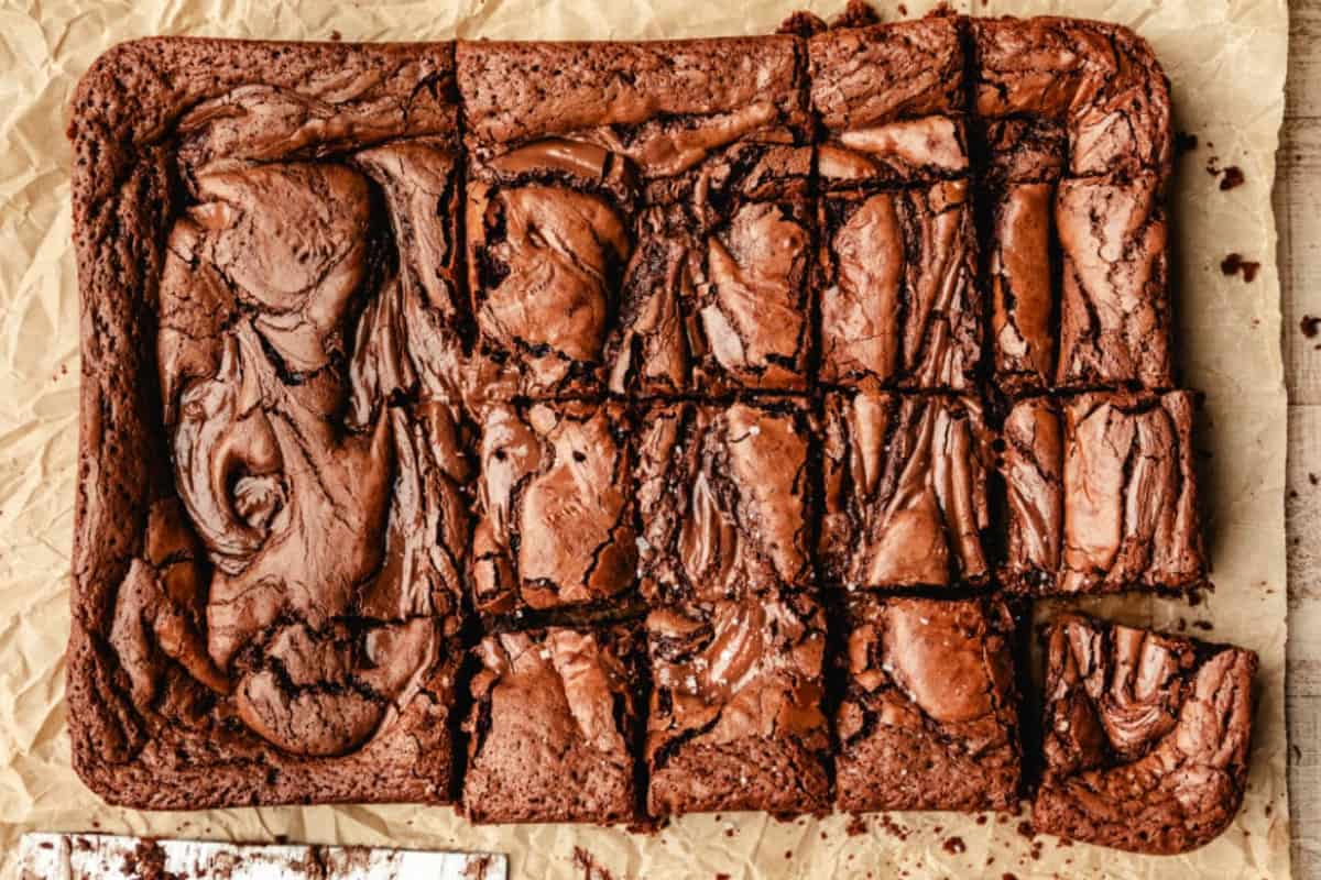 A plate of Nutella Brownies.