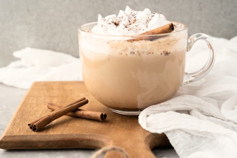 A mug of Starbucks Copycat Cinnamon Dolce Latte.