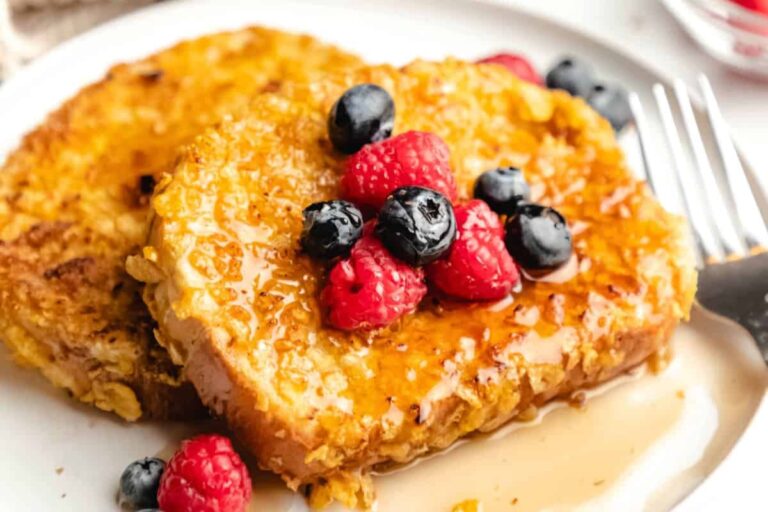 A plate of Cornflake French Toast.
