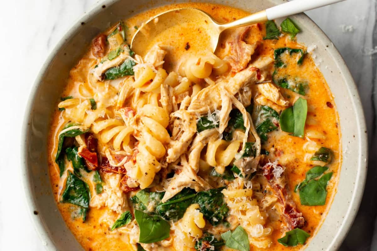 A bowl of Marry Me Chicken Soup.