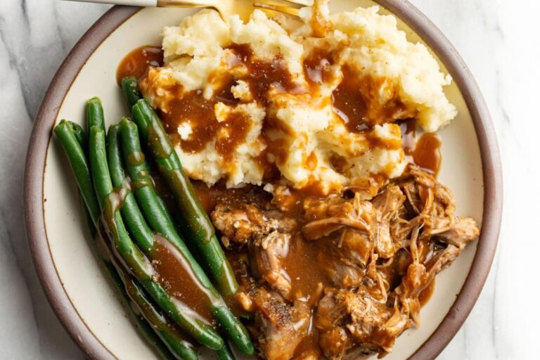 A plate of Dutch Oven Pork Roast.