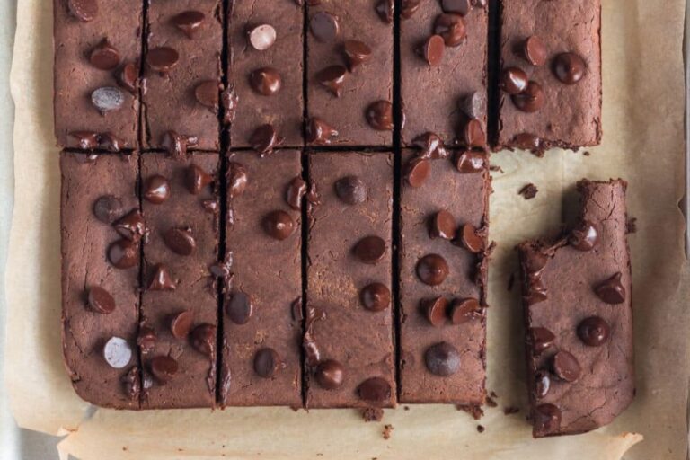 A dish of Healthy Chocolate Protein Bars.