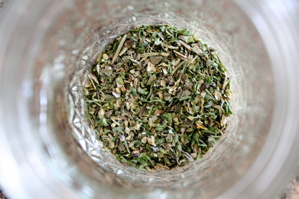 Ingredients in a jar.