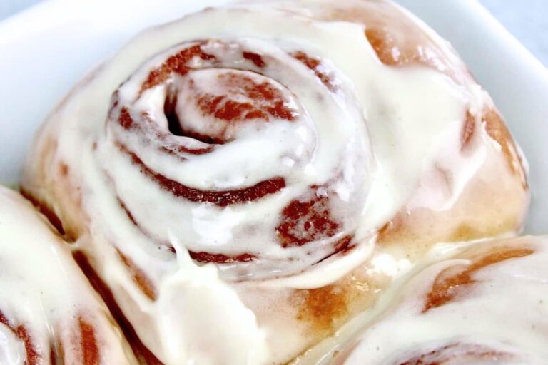 A plate of Homemade Keto Cinnamon Rolls.