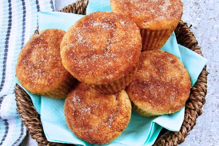 A dish of Keto Snickerdoodle Muffins.