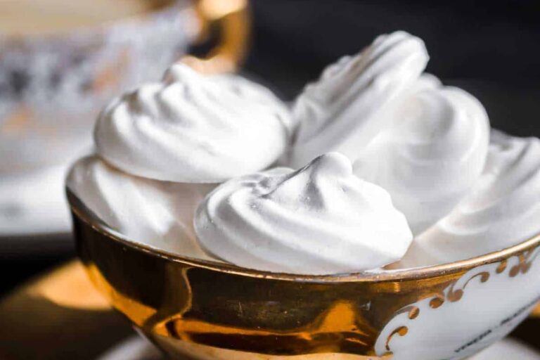 A plate of sugar free meringue cookies.