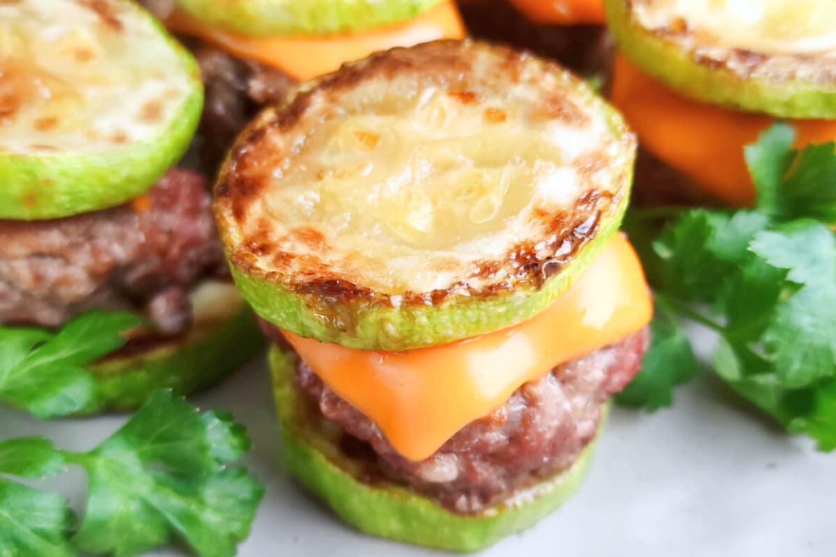 A dish of Zucchini Sliders.