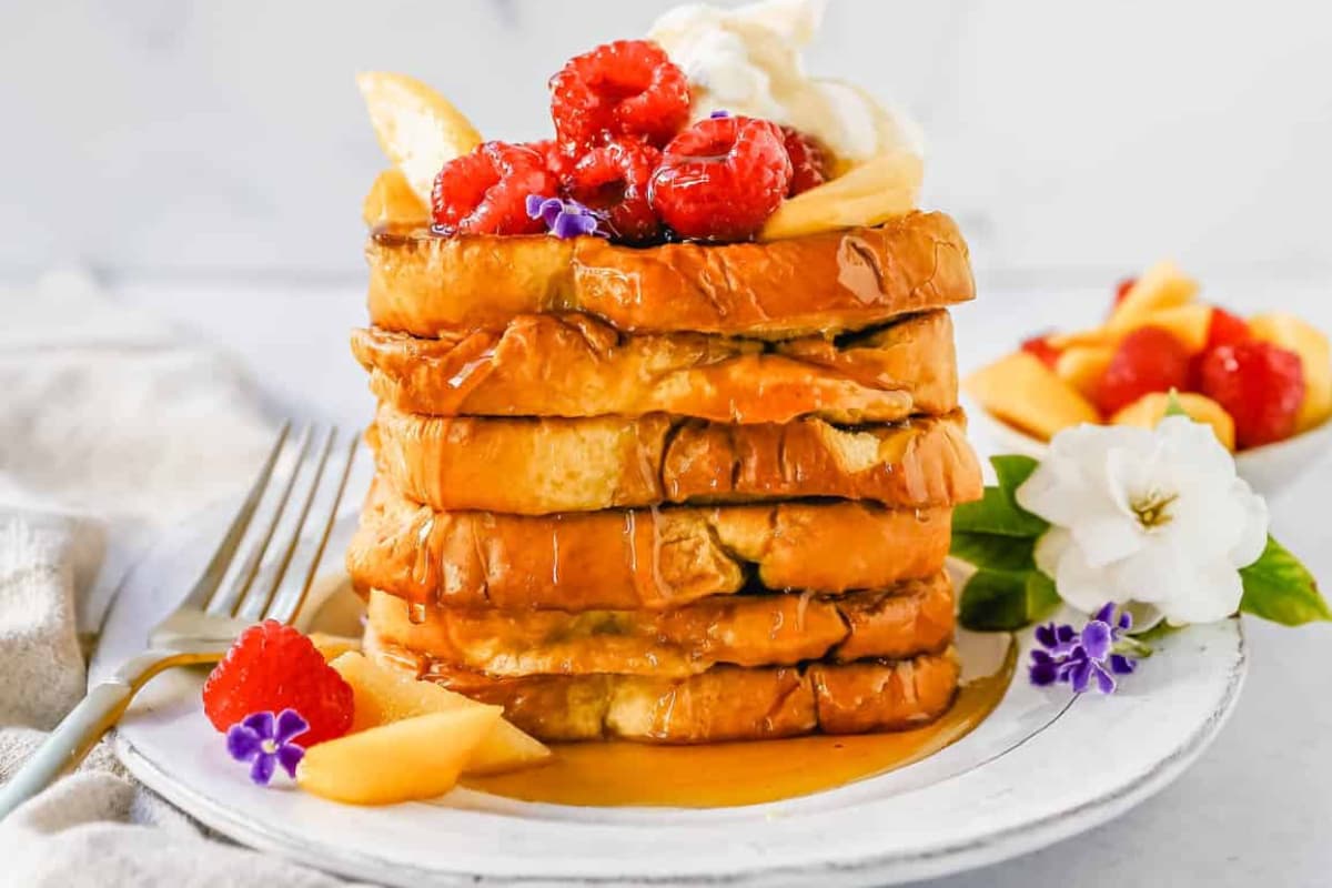 A dish of Sheet Pan French Toast.