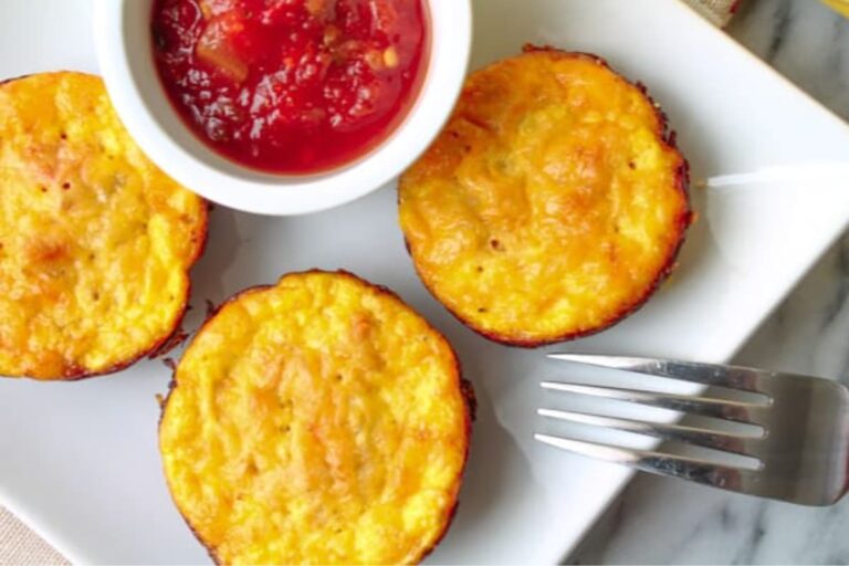 A plate of Mini Frittatas with Spaghetti Squash.