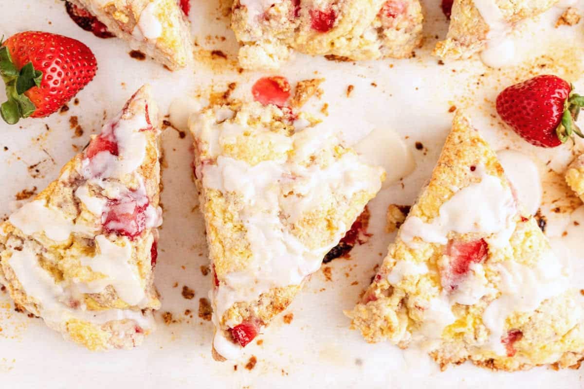 A plate of Strawberry Scones.